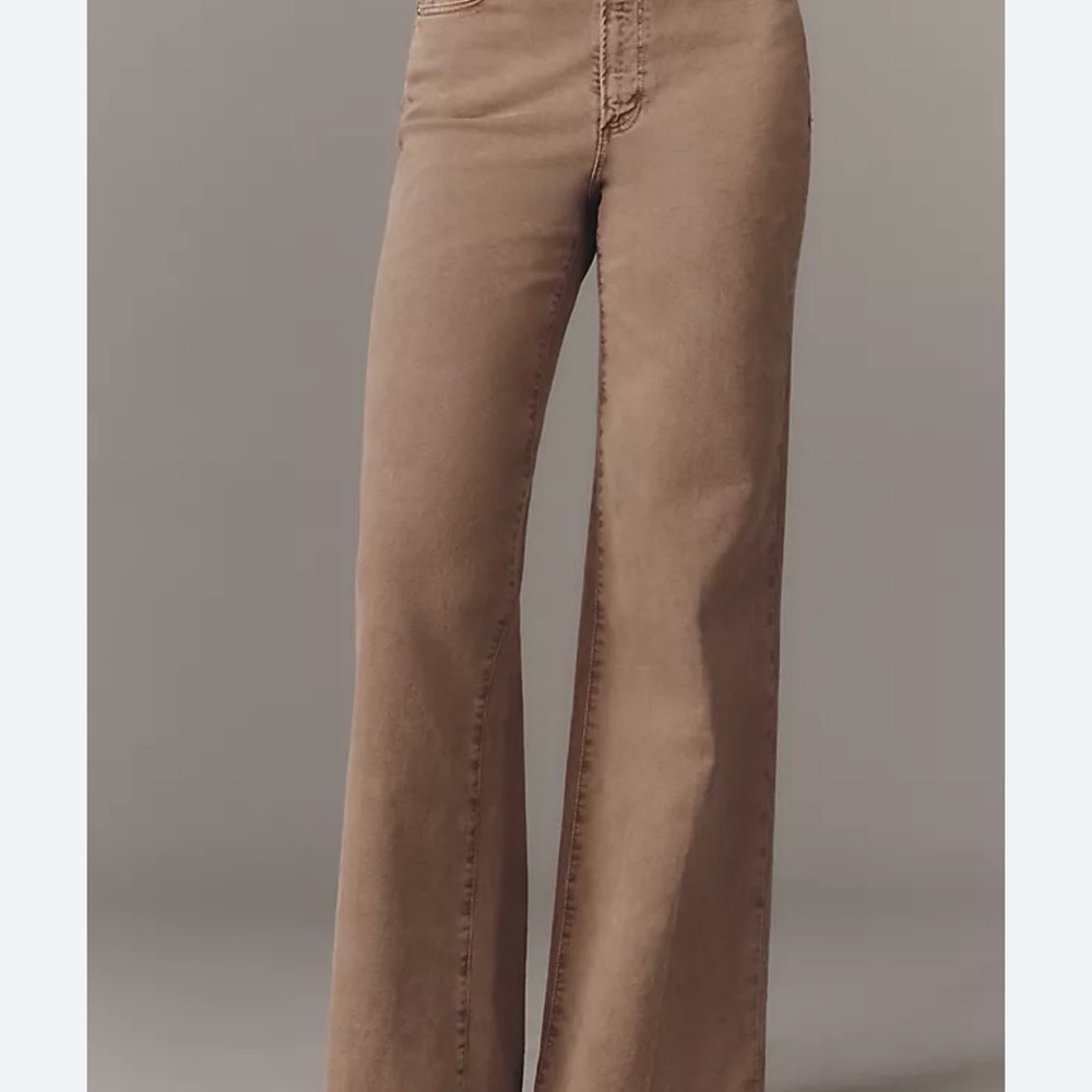 PAIGE Wide-Leg Jeans in Warm Taupe